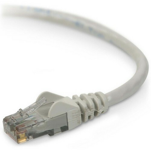 12FT CAT6 SNAGLESS PATCH CABLE, UTP, GRAY PVC JACKET, 23AWG, 50 MICRON, GOLD PLA