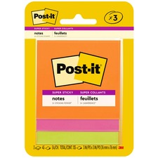 Super Sticky Pads, 3"x3", 45 SH/PD, 3 PD/PK, RioDeJaneiro