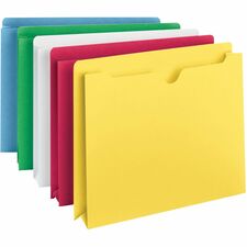 File Jackets, 2" Exp, Letter, Straight Cut, 10/PK, AST