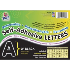 Self-Adhesive Letters, 2", 159 Characters/PK, Black