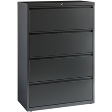 Lateral File, 4-Drawer, 36"x18-5/8"x52-1/2", Charcoal