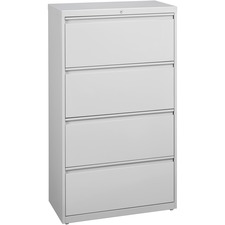 Lateral File, 4-Drawer, 36"x18-5/8"x52-1/2", Lt Gray