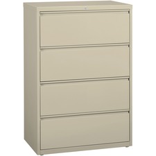 Lateral File, 4-Drawer, 36"x18-5/8"x52-1/2", Putty