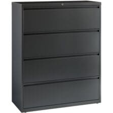 Lateral File, 4-Drawer, 42"x18-5/8"x52-1/2", Charcoal