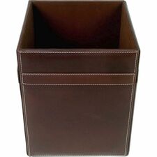 Wastebasket, Rustic Leather, 16 QT, 9-1/2"x9-1/2"x12", BN