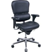Chair, No Headrest, Leather, 27"x21"x40", BK