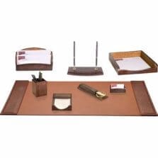 Desk Set, Crocodile, 8 Pc, 34-3/4"x20-3/4"x5-2/5", BN