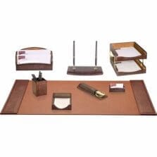 Desk Set, Crocodile, 10 Pc, 34-3/4"x20-3/4"x5-2/5", BN