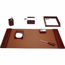 Desk Set, 7 Pc, Mocha, 34-3/4"x20-3/4"x5-2/5", BN