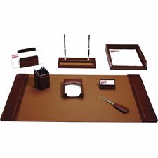 Desk Set, 8 Pc, Mocha, 34-3/4"x20-3/4"x5-2/5", BN