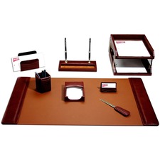 Desk Set, 10 Pc, Mocha, 34-3/4"x20-3/4"x5-2/5", BN
