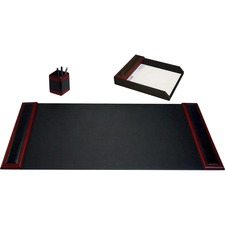 Desk Set, 3 Pc, 34-3/4"x20-3/4"x5-2/5", BK/RWD