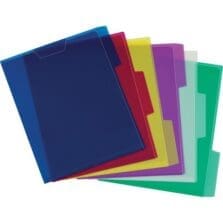 Poly View Folder, 1/3 Cut Tabs, Letter, 6/PK, Assorted