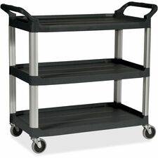 Utility Cart, 200 lb Cap, 33-5/8"x18-5/8"x37-3/4", Black