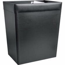 Wastebasket, Classic Leather, 32QT, 14-1/4"x10-1/4"x16-1/2", BK