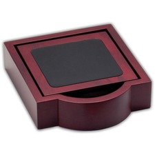 Coaster Set, Square, 5-1/2"x6-1/4"x1-1/2", 4/EA, Rosewood/Black