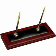Pen Stand, Double, 9-1/4"x4-1/4"x9", RWD/BK