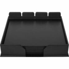 Conference Room Set, Sq Coasters, 23 Pc, 18-1/4"x16-1/2"x4", BK