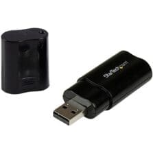 1 x Type A USB 2.0 USB Male - 1 x Mini-phone Audio In Female, 1 x Mini-phone Audio Out Female - Black - 1 Each - TAA Compliant