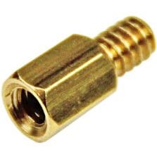Standoff Screw - 6 - 0.50" - Hex - Hex - Brass - 15 / Pack - TAA Compliant