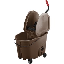 Mop Bucket/Wringer Combination, 26/35 Quart Bucket, Brown
