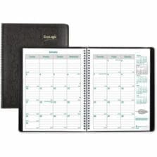 Monthly Planner, 14-Months, Dec-Jan, 2PPM, 11"x8-1/2", Black