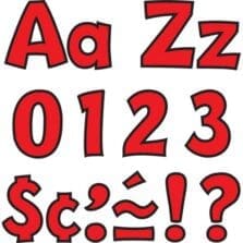 Pin-up Ready Letters, 4", Pre-punched, Red