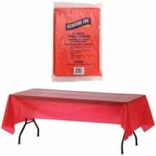 Table Covers, Plastic, 54"x108", 6/PK, Red