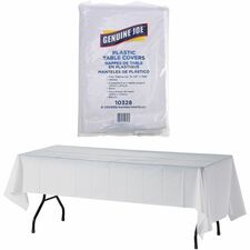 Table Covers, Plastic, 54"x108", 6/PK, White