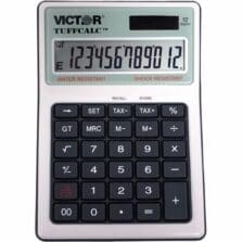 12-Digit Calculator, Hybrid Power, 4-5/8"x6-1/2"x1-3/4", WE