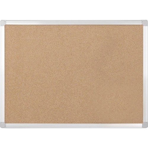 Earth Cork Board, 72" x 48", Tan Surface, Satin Aluminum Frame