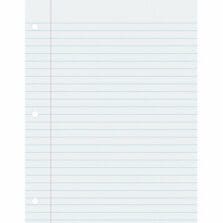 Composition Paper, 3HP, 3/8" Ruling, 8-1/2"x11", 500/RM, White