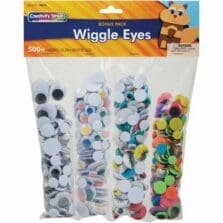 Wiggle Eyes, 500/PK, Assorted Colors/Sizes