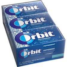 Orbit Gum, Sugar-free, 14/Pcs/PK, 12 Packs/BX, Peppermint