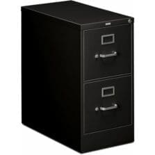 2 Drawer File, Vertical, Letter, 15"x26-1/2"x29", Black