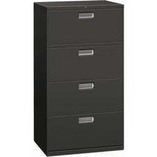 Lateral File, 4 Drawer, w/Lock, 30"x18"x52-1/2", Charcoal