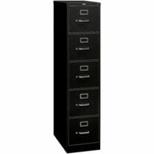 5 Drawer File, Vertical, Letter, 15"x26-1/2"x60", Black