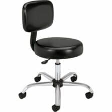 Medical Stool, Adjust. Height, 24-1/4"x27-1/4"x31-1/2"-38", BK
