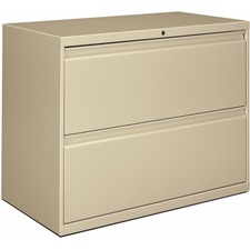 2-Drawer Lateral File W/Lock, 36"x19-1/4"x28-3/8", Putty