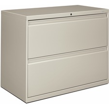 2-Drawer Lateral File, W/Lock, 36"x19-1/4"x28-3/8", Lt.Gray