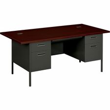 Double Pedestal Desk, w/Overhang, 72"x36"x29-1/2", MY/CCL