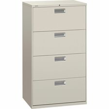 Lateral File, 4 Drawer, w/Lock, 30"x18"x52-1/2", Gray