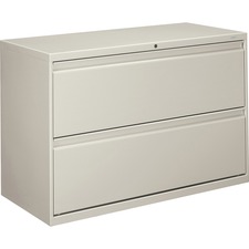 2-Drawer Lateral File, W/ Lock, 42"x19-1/4"x28-3/8", Lt Gray