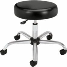 Medical Exam Stool, No Back, 24-1/4"x27-1/4"x17-1/4-22", BK/CE