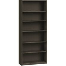 6 Shelf Metal Bookcase, 34-1/2"x12-5/8"x81-1/8", Charcoal