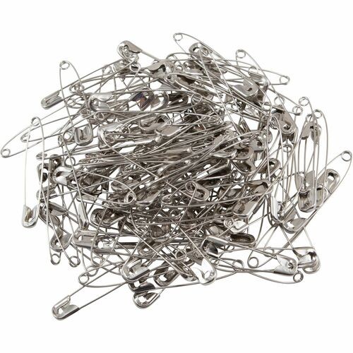 Safety Pins, Nickel-Plated, Steel, 2" Length, 144/pack