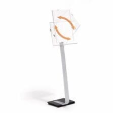 Sign Floor Stand, Portrait/Landscape, w/11"x17"Display, GY/BK