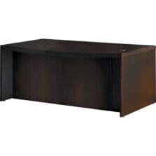 Desk, Bowfront, w/Mod Panel, 72"x42"x29.5", Mocha