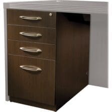Pedestal,Desk, No Top, P/B/B/F, 15.25"x26.5"x27.5", Mocha