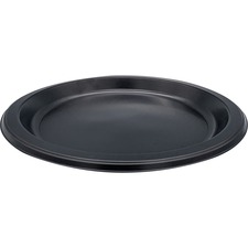 Round Plates, 9", Plastic, 125/PK, Black